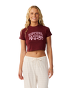 The Rip Curl Womens Retro Swell Baby T-Shirt in Dark Plum