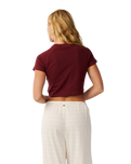The Rip Curl Womens Retro Swell Baby T-Shirt in Dark Plum