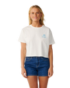 The Rip Curl Womens Swell Crop T-Shirt in Bone