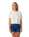 The Rip Curl Womens Swell Crop T-Shirt in Bone