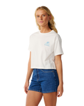 The Rip Curl Womens Swell Crop T-Shirt in Bone
