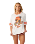 The Rip Curl Womens Surf Culture Crop Oversize T-Shirt in Bone