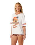 The Rip Curl Womens Surf Culture Crop Oversize T-Shirt in Bone