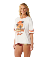 The Rip Curl Womens Surf Culture Crop Oversize T-Shirt in Bone