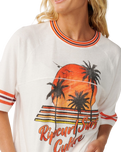The Rip Curl Womens Surf Culture Crop Oversize T-Shirt in Bone