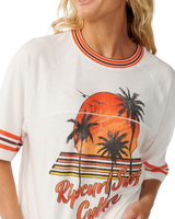 The Rip Curl Womens Surf Culture Crop Oversize T-Shirt in Bone