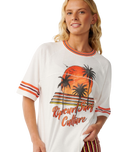 The Rip Curl Womens Surf Culture Crop Oversize T-Shirt in Bone