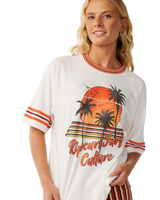 The Rip Curl Womens Surf Culture Crop Oversize T-Shirt in Bone