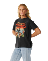 The Rip Curl Womens Wave T-Shirt in Washed Black