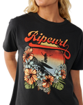 The Rip Curl Womens Wave T-Shirt in Washed Black