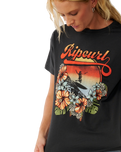 The Rip Curl Womens Wave T-Shirt in Washed Black