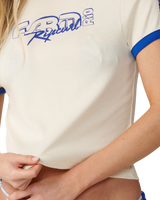 The Rip Curl Womens Farm Rio Tropical Groove Fitted T-Shirt in Vanilla