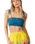 The Rip Curl Womens Farm Rio Bliss Stripe Shirred Bandeau Top in Blue