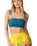 The Rip Curl Womens Farm Rio Bliss Stripe Shirred Bandeau Top in Blue