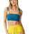 The Rip Curl Womens Farm Rio Bliss Stripe Shirred Bandeau Top in Blue