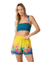 The Rip Curl Womens Farm Rio Bliss Stripe Shirred Bandeau Top in Blue