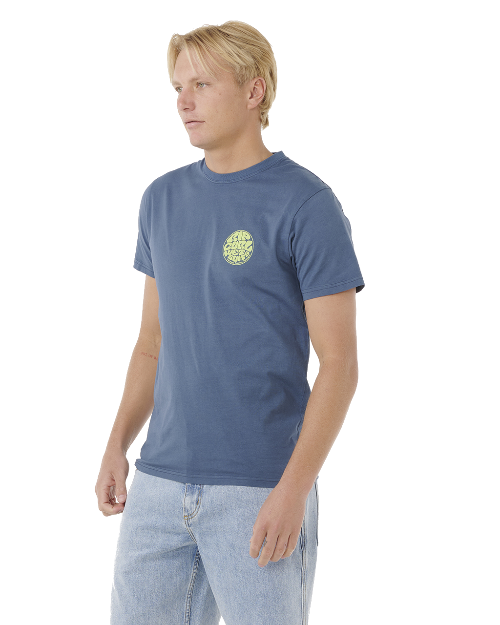 The Rip Curl Mens Wettie Icon T-Shirt in Light Navy