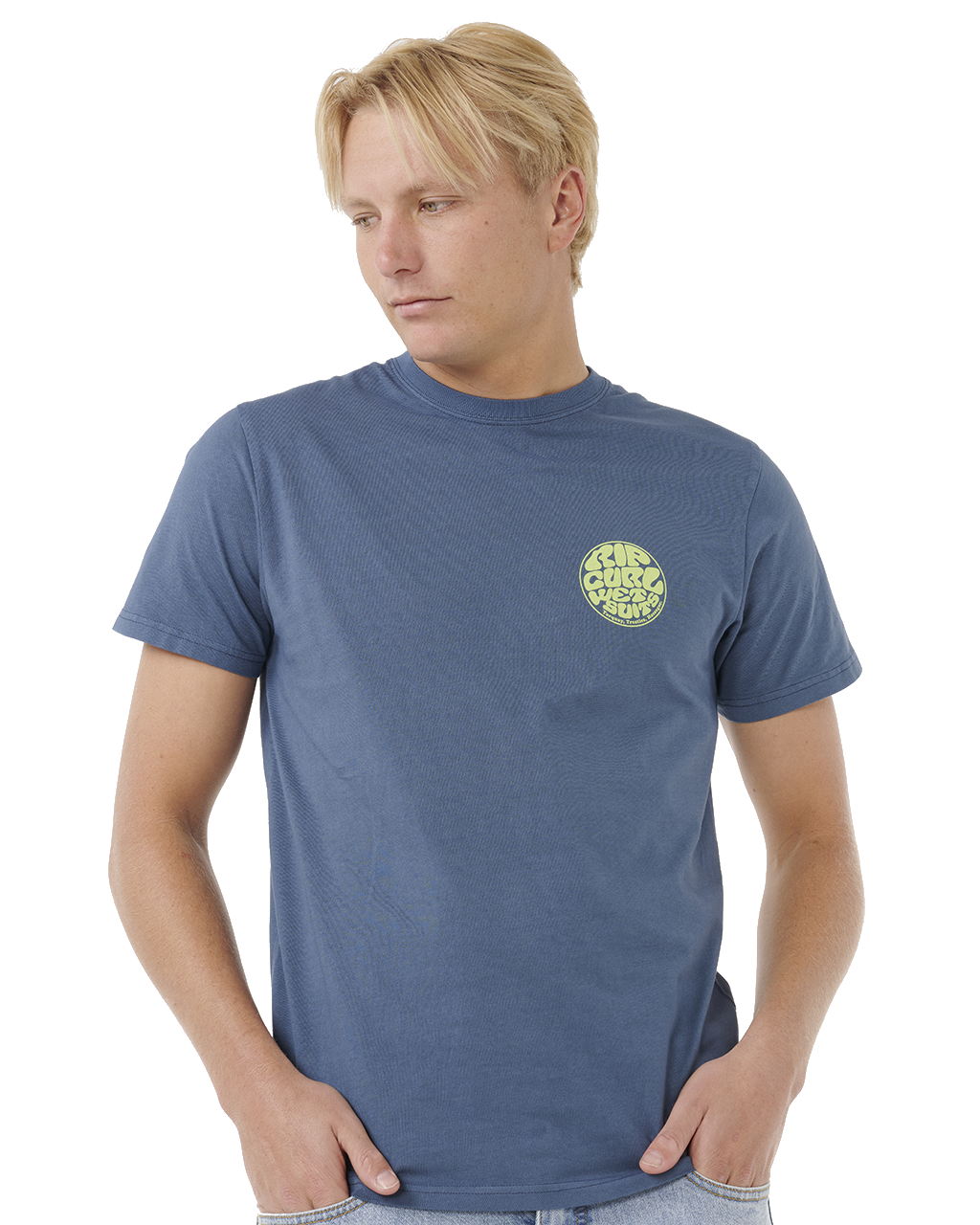 The Rip Curl Mens Wettie Icon T-Shirt in Light Navy