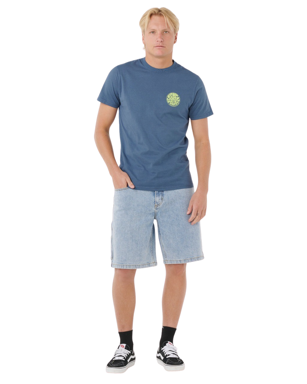 The Rip Curl Mens Wettie Icon T-Shirt in Light Navy