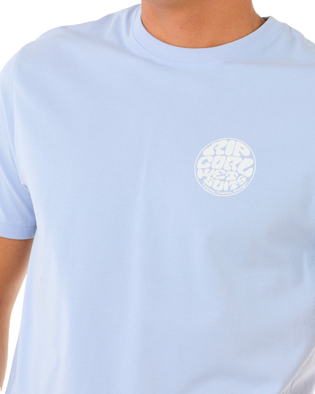 The Rip Curl Mens Wettie Icon T-Shirt Ice Blue