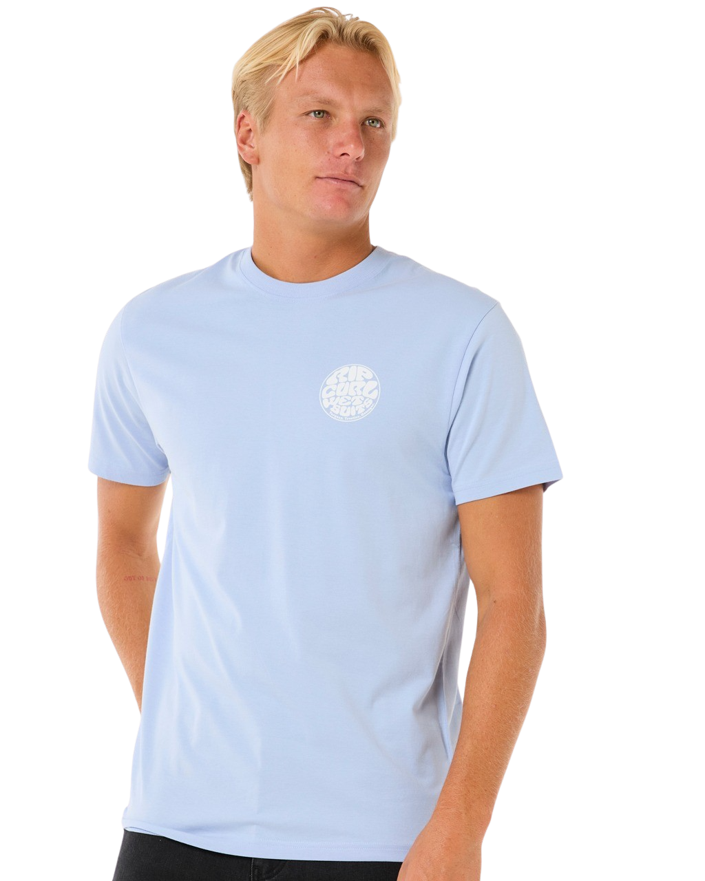 The Rip Curl Mens Wettie Icon T-Shirt Ice Blue