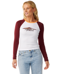 Island Dreams Raglan Long Sleeve T-Shirt in White