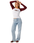 Island Dreams Raglan Long Sleeve T-Shirt in White