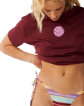The Rip Curl Womens Icons Of Surf T-Shirt in Dark Plum
