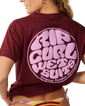 The Rip Curl Womens Icons Of Surf T-Shirt in Dark Plum