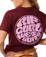 The Rip Curl Womens Icons Of Surf T-Shirt in Dark Plum