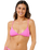 Premium Surf Banded Fixed Tri Bikini Top in Super Pink