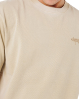 Medina Distressed T-Shirt in Khaki Sand