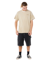 Medina Distressed T-Shirt in Khaki Sand