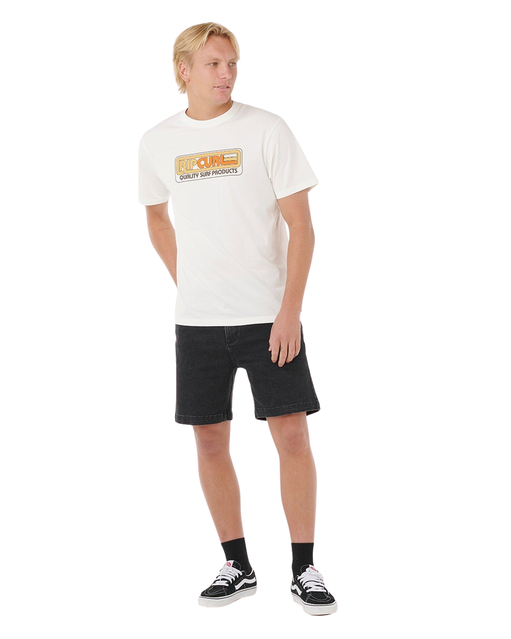 The Rip Curl Mens Surf Revival Station T-Shirt in Bone