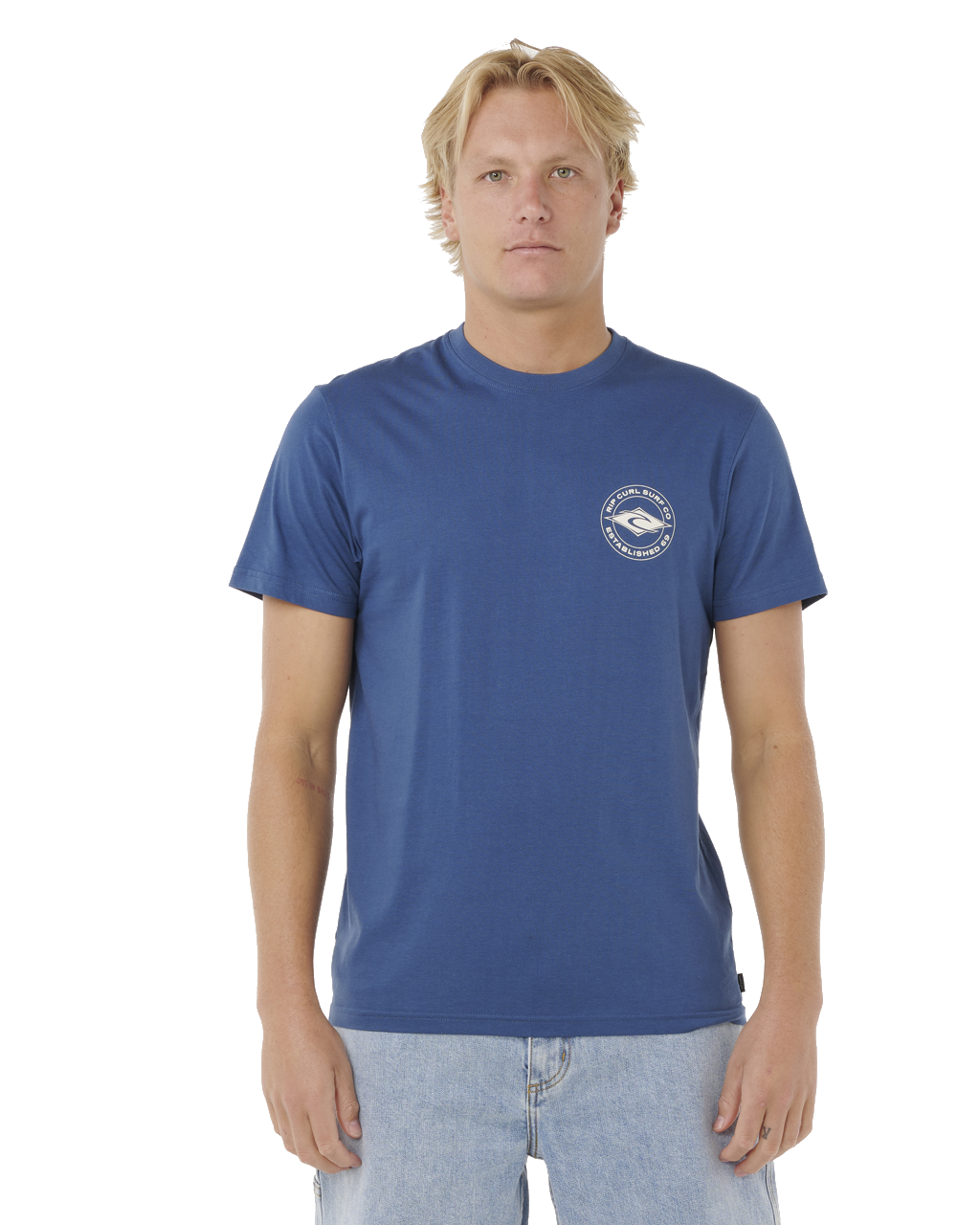 The Rip Curl Mens Staple T-Shirt in Light Navy