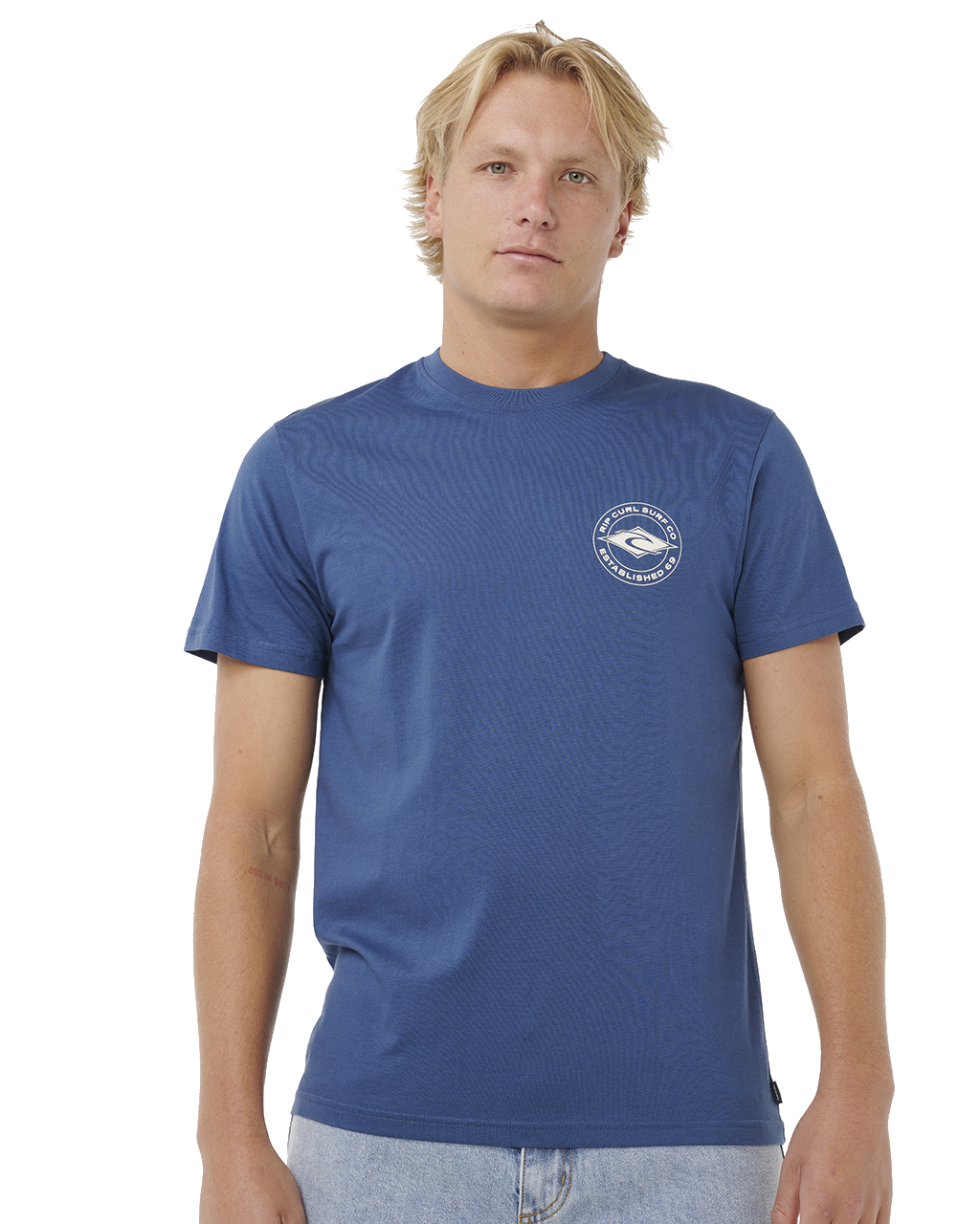 The Rip Curl Mens Staple T-Shirt in Light Navy