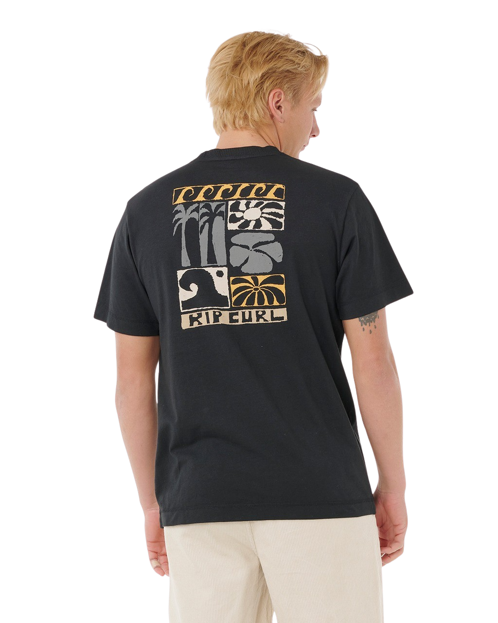 The Rip Curl Mens Artist Of The Search Ty Williams Coastline T-Shirt in Black