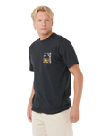 The Rip Curl Mens Artist Of The Search Ty Williams Coastline T-Shirt in Black