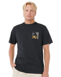 The Rip Curl Mens Artist Of The Search Ty Williams Coastline T-Shirt in Black