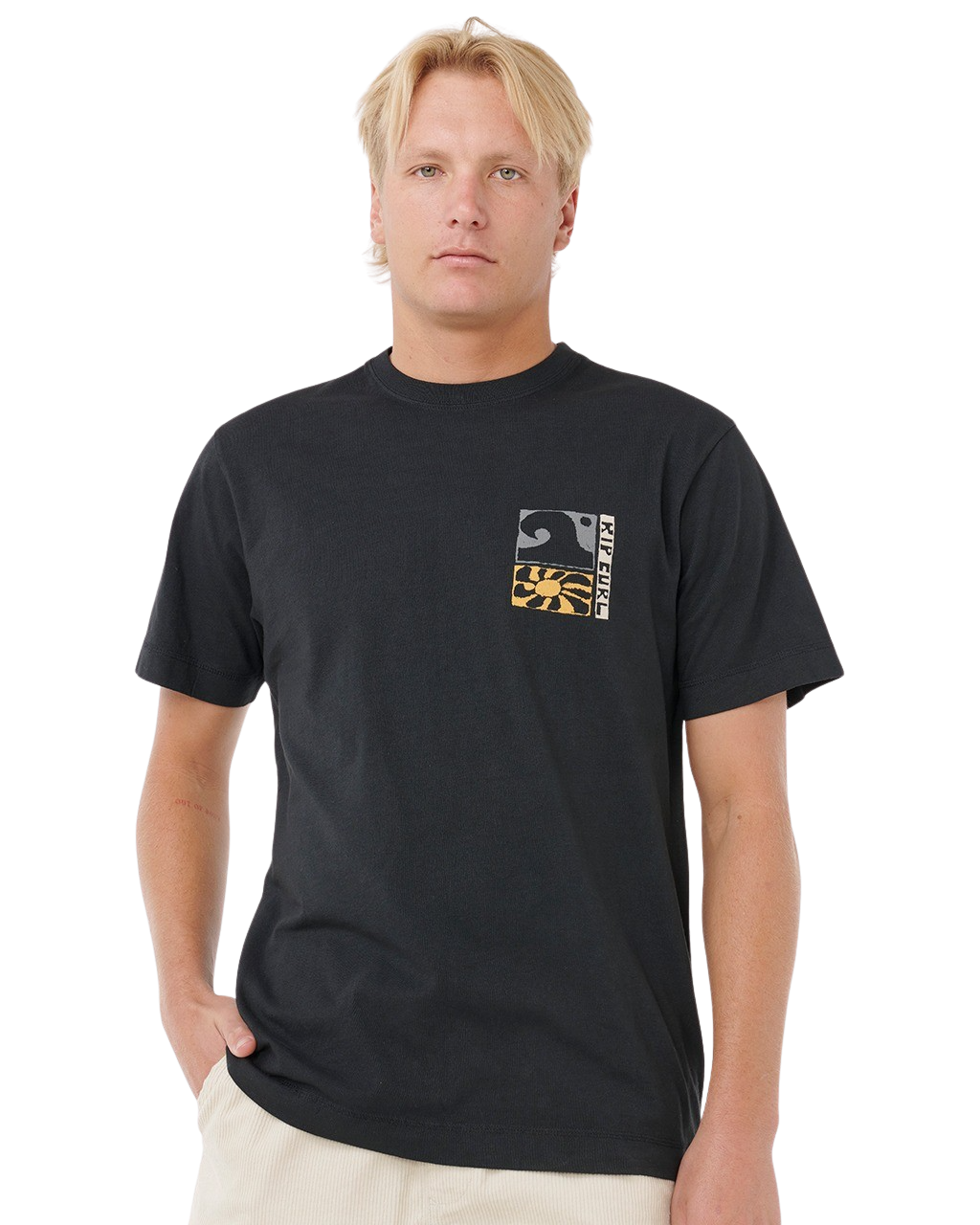 The Rip Curl Mens Artist Of The Search Ty Williams Coastline T-Shirt in Black