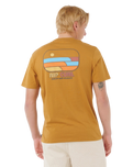 The Rip Curl Mens Surf Revival Lined Up T-Shirt in Bronze