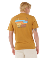The Rip Curl Mens Surf Revival Lined Up T-Shirt in Bronze