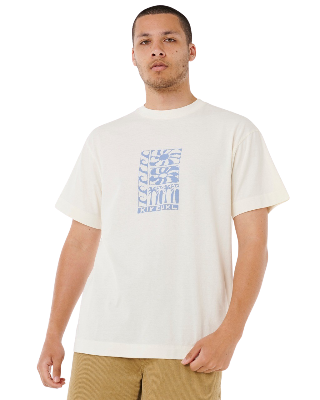 The Rip Curl Mens Artist Of The Search Ty Williams Stacked T-Shirt in Bone
