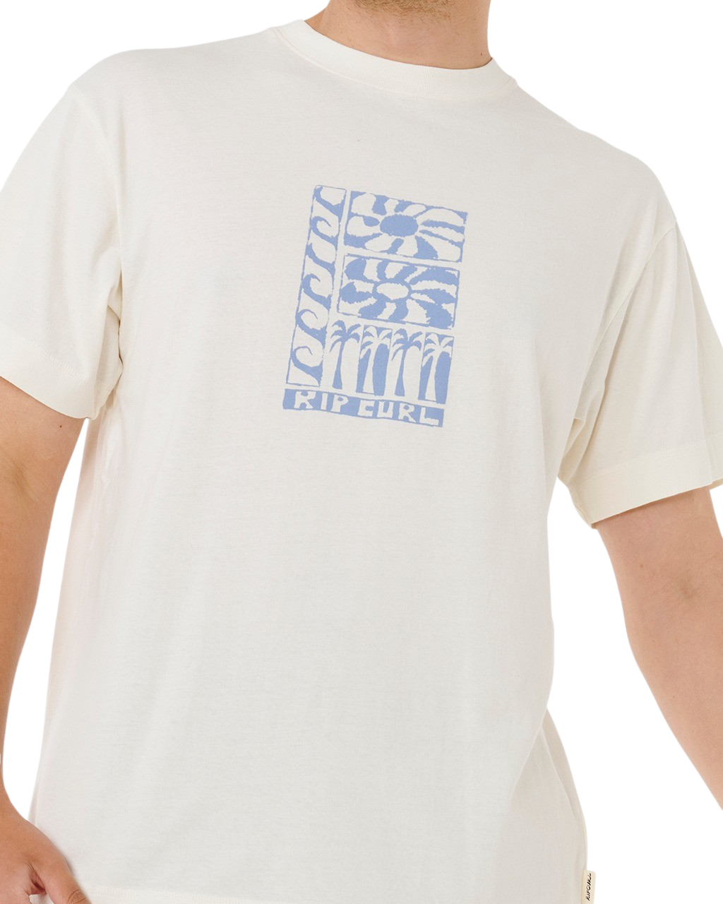 The Rip Curl Mens Artist Of The Search Ty Williams Stacked T-Shirt in Bone