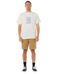 The Rip Curl Mens Artist Of The Search Ty Williams Stacked T-Shirt in Bone