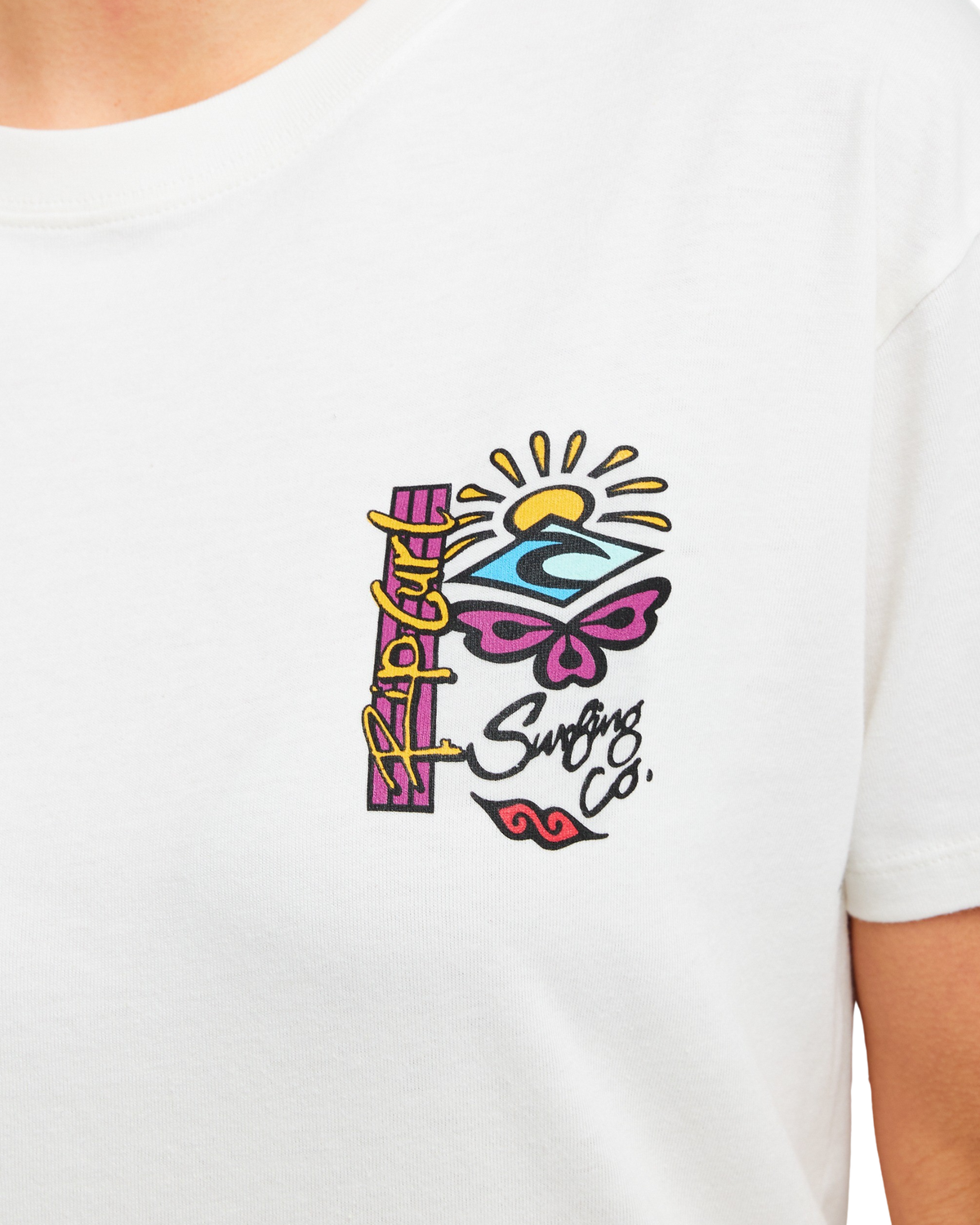 The Rip Curl Womens Archive Butterfly T-Shirt in Bone