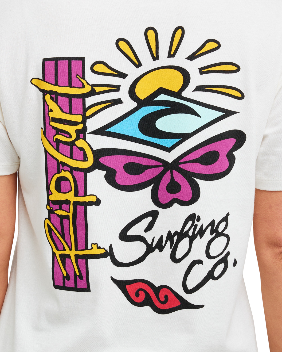 The Rip Curl Womens Archive Butterfly T-Shirt in Bone