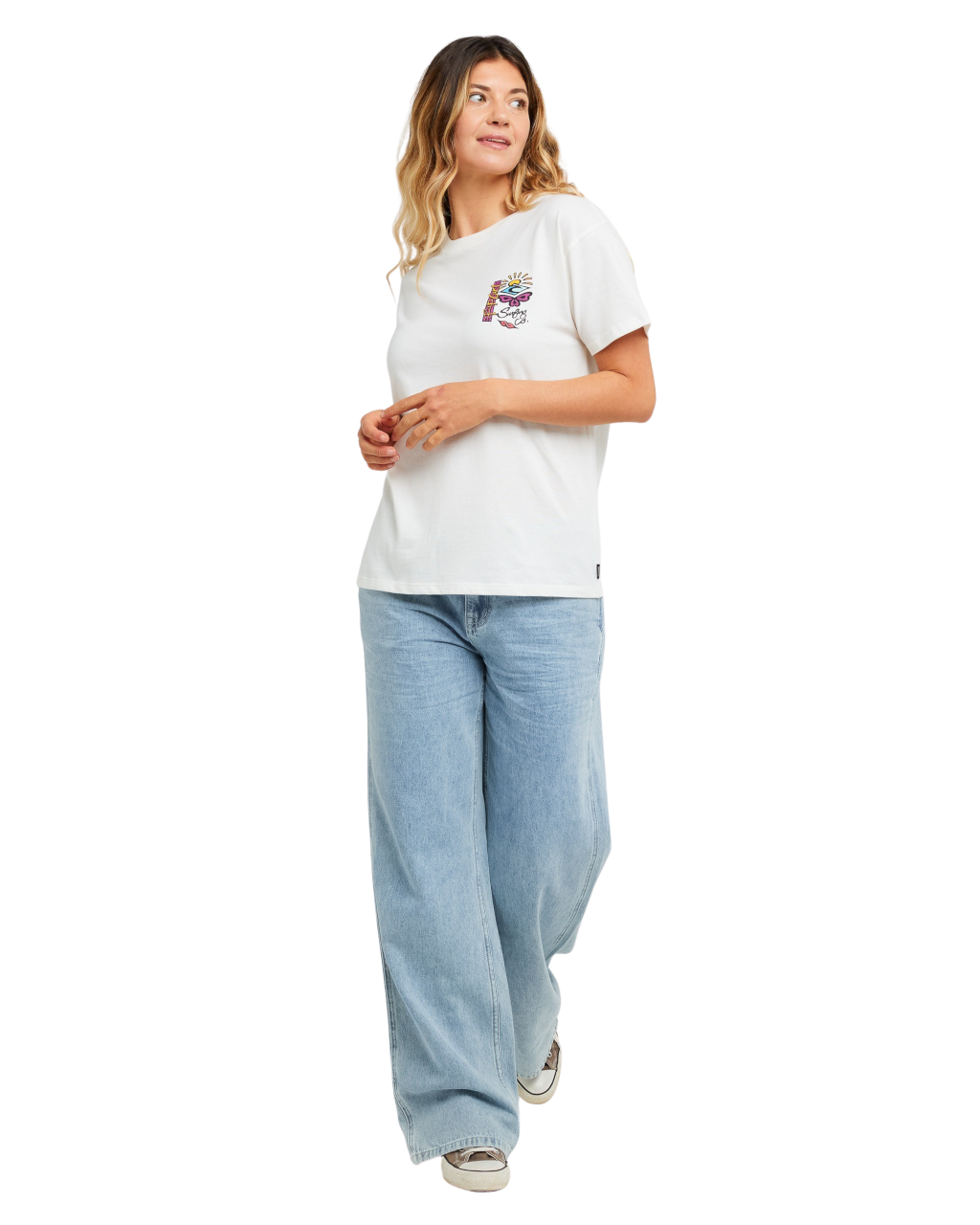 The Rip Curl Womens Archive Butterfly T-Shirt in Bone