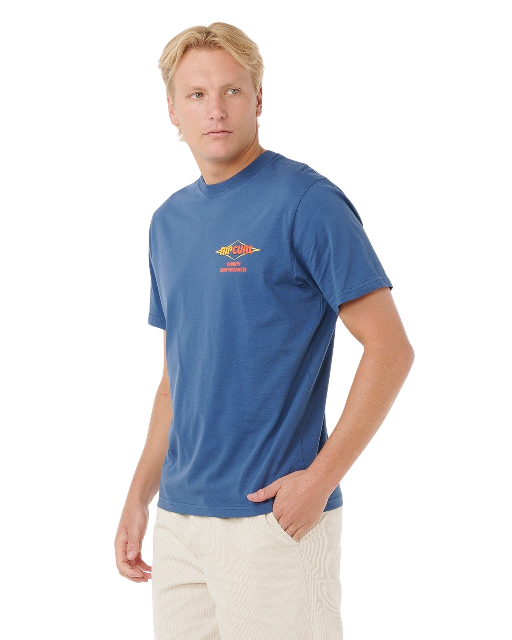The Rip Curl Mens Surf Revival Decal T-Shirt in Light Navy