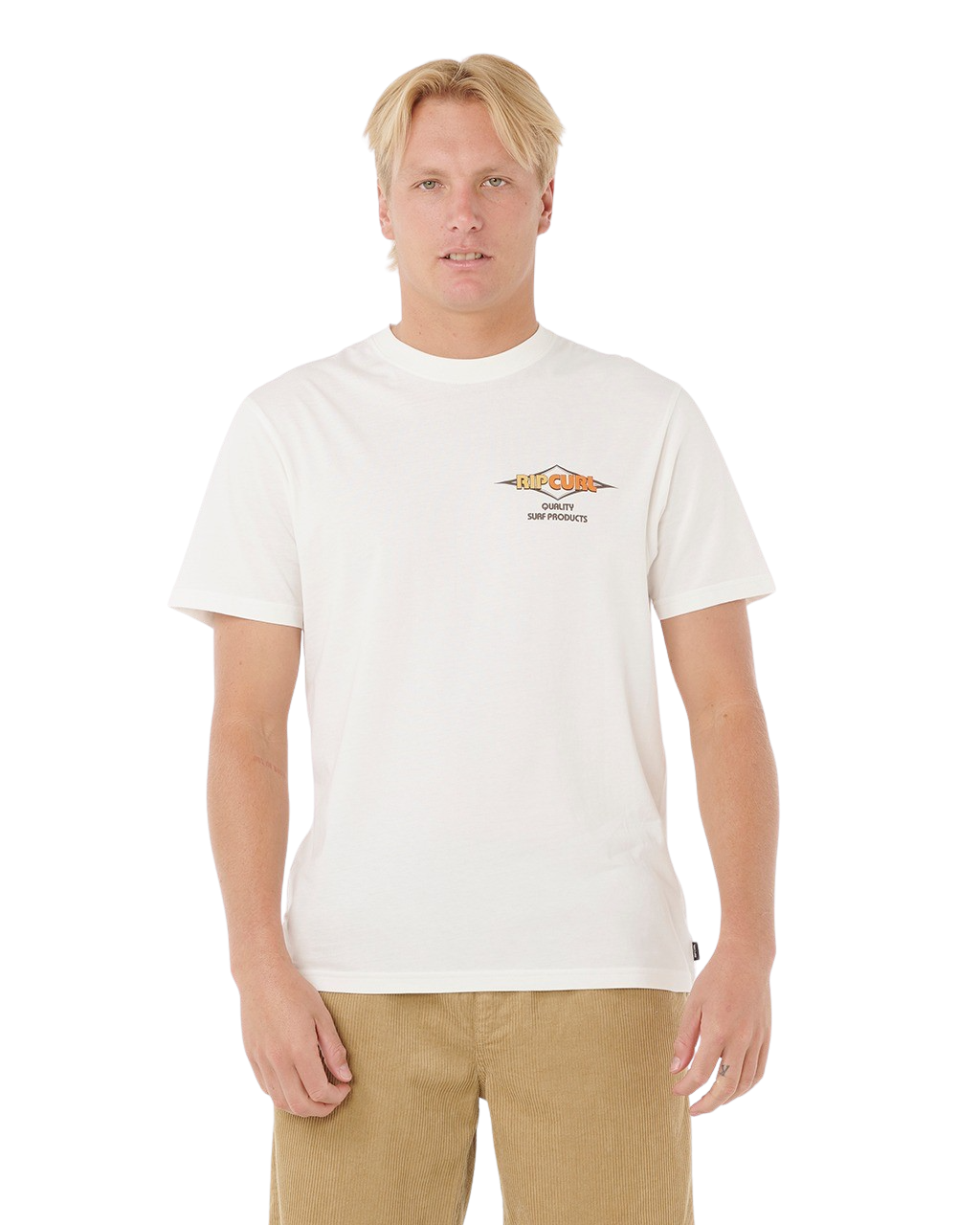 The Rip Curl Mens Surf Revival Decal T-Shirt in Bone
